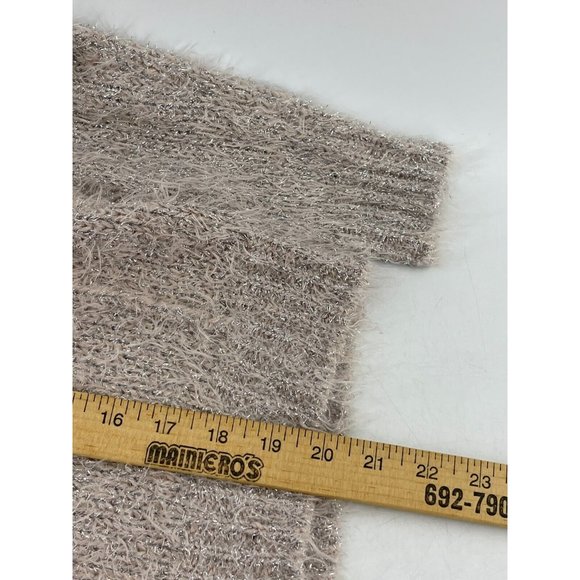 Jennifer Lopez Petite Women's Gold Metallic Feathery Knit Sweater Size PXS - Picture 8 of 9